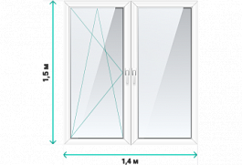 Пластиковое окно 1400x1500