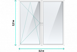 Пластиковое окно 2200x2200