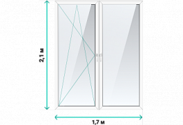Пластиковое окно 1700x2100