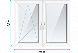 Пластиковое окно 600x500